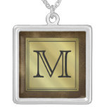Kundenspezifisches Monogramm-Druckbild. Brown Selbst Gestaltete Halskette