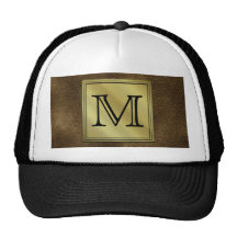 Kundenspezifisches Monogramm-Druckbild. Brown Baseballmützen