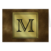 Kundenspezifisches Monogramm-Druckbild. Brown Karten