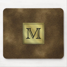 Kundenspezifisches Monogramm-Druckbild. Brown Mauspad
