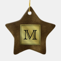 Kundenspezifisches Monogramm-Druckbild. Brown Ornamente