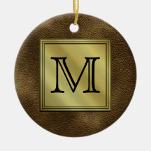 Kundenspezifisches Monogramm-Druckbild. Brown Ornamente