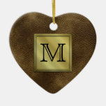 Kundenspezifisches Monogramm-Druckbild. Brown Weihnachtsornament