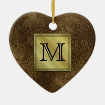 Kundenspezifisches Monogramm-Druckbild. Brown Weihnachtsornament