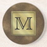 Kundenspezifisches Monogramm-Druckbild. Brown Untersatz