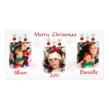 Kundenspezifisches Weihnachten verziert Foto-Karte Personalisierte Photo Karte