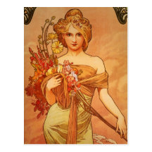Kunst-Deko Alphonse Mucha Postkarten