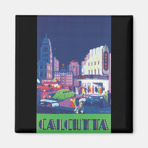 Kunst-Deko-Kalkutta-Stadt-Theater-Szene hochauflös Kühlschrankmagnet