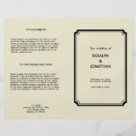 Kunst-Deko retro bezauberndes Hochzeitsprogramm Ho Flyerdesign