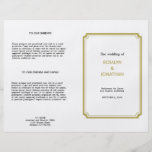 Kunst-Deko retro Hollywood-Weiß Tan-Hochzeitsprogr Flyer