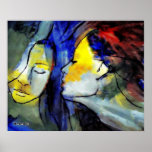 Kunst-Druck-Zeitgenössische Kunst - Frauenporträt Posterdrucke