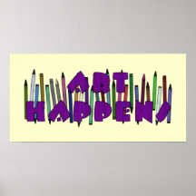 Kunst geschieht Zeichenstifte Posterdruck