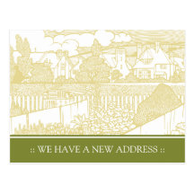 Kunst Nouveau Adressenänderung Postkarte