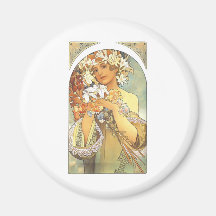 Kunst Nouveau - Alphonse Mucha "Blume " Magnete