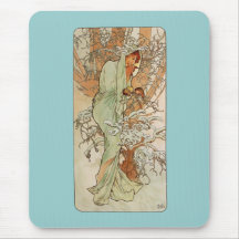 Kunst Nouveau - Alphonse Mucha - Winter Mauspad