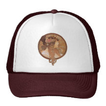 Kunst Nouveau - Byzantiner-Kopf Alphonse Mucha Retrokult Cap