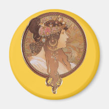 Kunst Nouveau - Byzantiner-Kopf Alphonse Mucha Kühlschrankmagnet