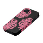 Kunst nouveau Damast-Geißblattrosa mit Blumen Case-Mate iPhone 4 Hülle