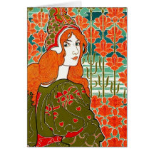 Kunst Nouveau ~ Jane durch Louis John Rhead Grußkarte