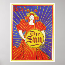 Kunst Nouveau: "Lesen Sie den Sun" (Detail) durch  Plakatdruck