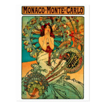 Kunst Nouveau Monacos Monte Carlo Postkarten