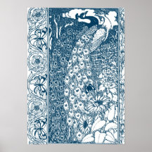 Kunst Nouveau Pfaus Plakatdrucke