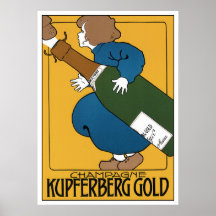 Kunst Nouveau Werbungs-Plakat-Druck: Champagne
