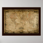 Kunst-Plakat der COLTONS Welts-Karten-(c 1847)