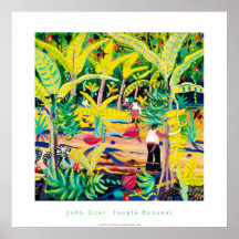 Kunst-Plakat: Dschungel-Bananen, Costa Rica-Regenw