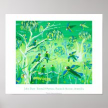 Kunst-Plakat: Smaragdpapageien, Banrock Station