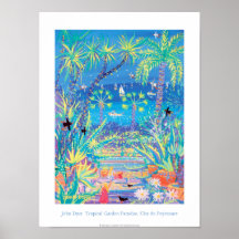 Kunst-Plakat: Tropisches Garten-Paradies, Côte d'A