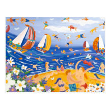 Kunst-Postkarte: Beachy Leckereien, Saucy Küste