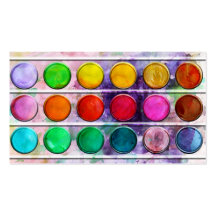 Kunst-Spaß-bunter Farben-Farbkasten Visitenkarten Vorlagen