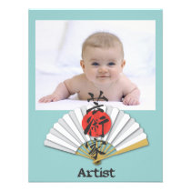 Künstler-Kalligraphie mit Geisha-Fan einladungen