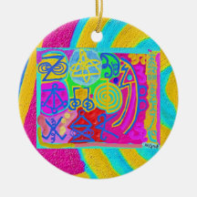 Künstlerisch - Reiki Karuna Symbole Weihnachtsbaum Ornamente