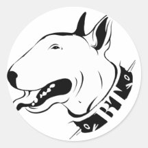 Künstlerischer Bullterrier-Hundezucht-Entwurf Runde Aufkleber
