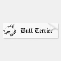 Künstlerischer Bullterrier-Hundezucht-Entwurf Autosticker