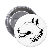 Künstlerischer Bullterrier-Hundezucht-Entwurf Anstecknadelbuttons