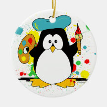 Künstlerischer Pinguin Weihnachtsornament