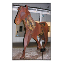 Künstlerisches Metallpferd Photo Druck