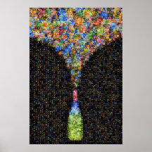 Künstlerisches Mosaik Cocktail Partyexplosion Posterdruck