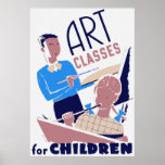 Kunstunterrichte für Kinderplakat