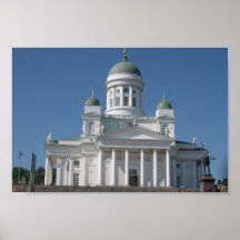 Kupfer-Gewölbte Kirche in Helsinki Poster