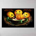 Kürbise an Karten-Halloween-Plakat