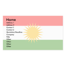 Kurdistan-Flagge Visitenkartenvorlagen