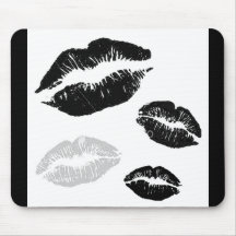 Küsse-blackwhitegrey Mousepads