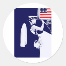 Küssen des Patrioten Runde Sticker