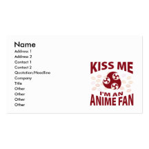 Küssen Sie mich, den ich ein Anime-Fan bin Visitenkartenvorlagen