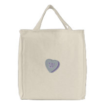 Küssen Sie mich Valentine-Herz gestickte Tasche