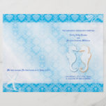 Küsten-Seepferdeblaue Hochzeits-Bi-Falten-Programm Flyer